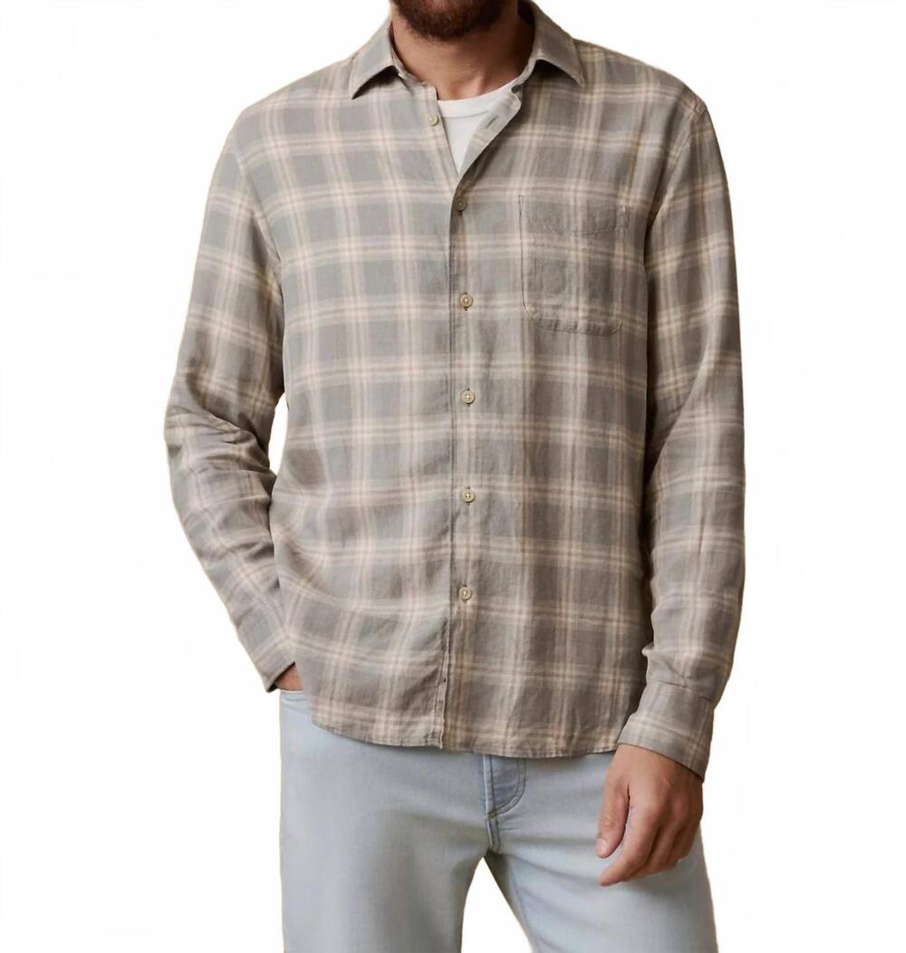 NEW FAHERTY hunting island shirt in opg - shore sage plaid